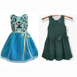 Two girls formal dresses Carter's and ATUN - size 7/8 holidays Christmas